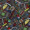Back to School Chalkboard Text Black Cotton Fabric by the Yard